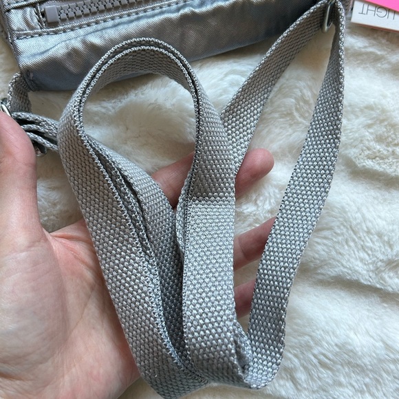 💜SOLD💜Kipling New Eleorado Mini Crossbody Bag Smooth Silver Metallic - Picture 11 of 15